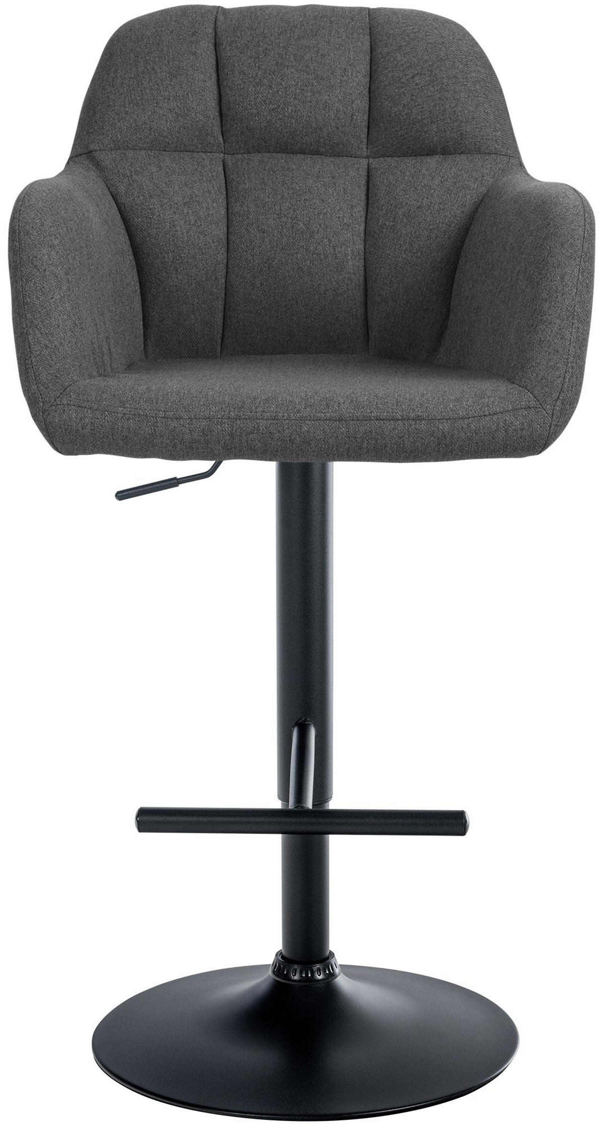 BARHOCKER Stoff dunkelgrau - Dunkelgrau/Schwarz, Textil (57/97/59cm) - CLP