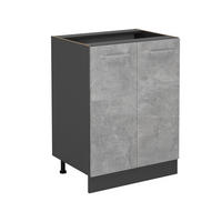 KÜCHENUNTERSCHRANK R-Line Beton 60 cm ohne Arbeitsplatte - Schieferfarben/Anthrazit, Holzwerkstoff (60/81.6/46cm) - Vicco