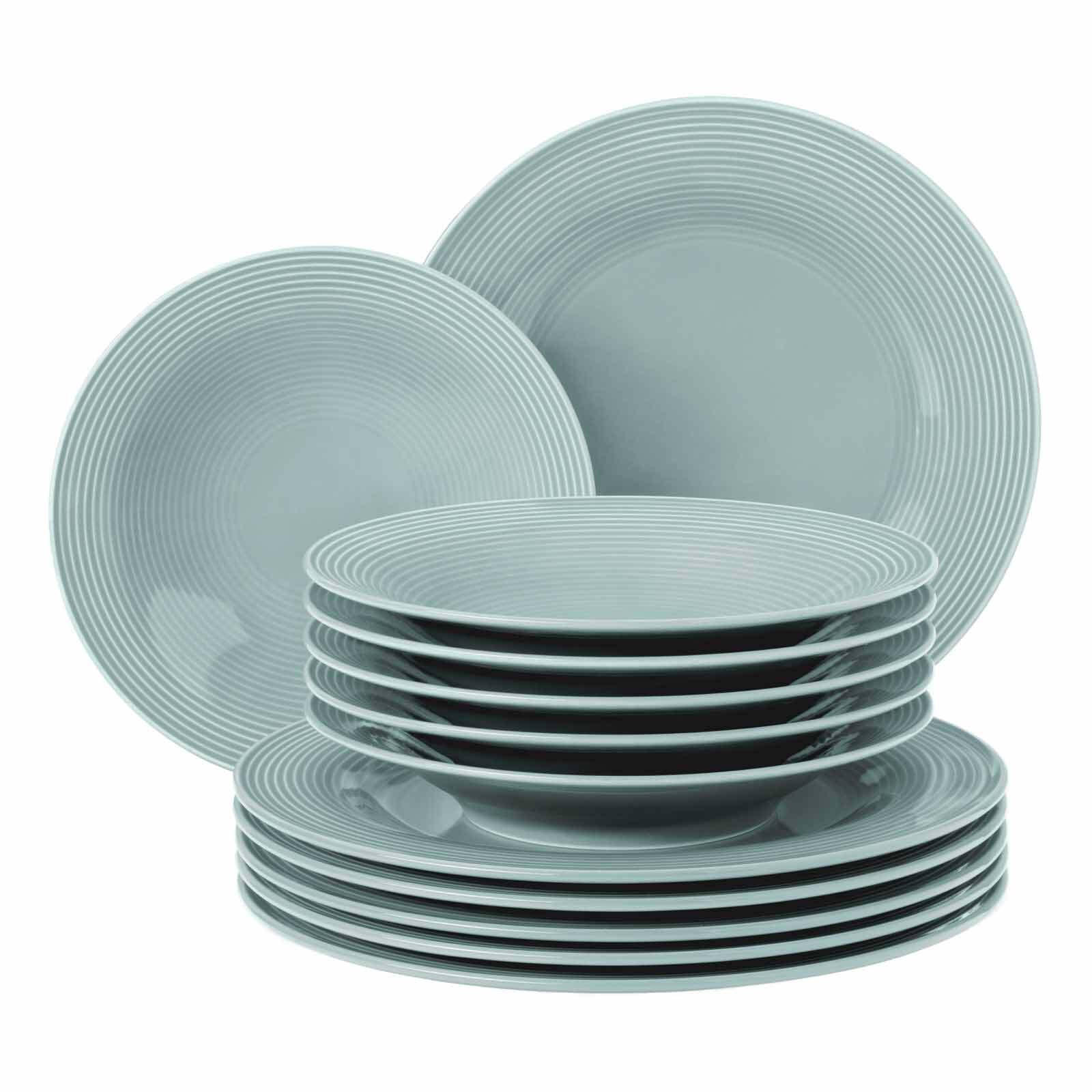 TAFELSERVICE Beat Color Glaze Arktisblau 12er Set - Hellblau, Keramik (32.3/23.5/32.3cm) - Seltmann Weiden