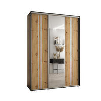 SCHWEBETÜRENSCHRANK 235,2/170/45 3-türig - Silberfarben/Schwarz, Holz/Metall (170/235/45cm) - Abiks Möbel