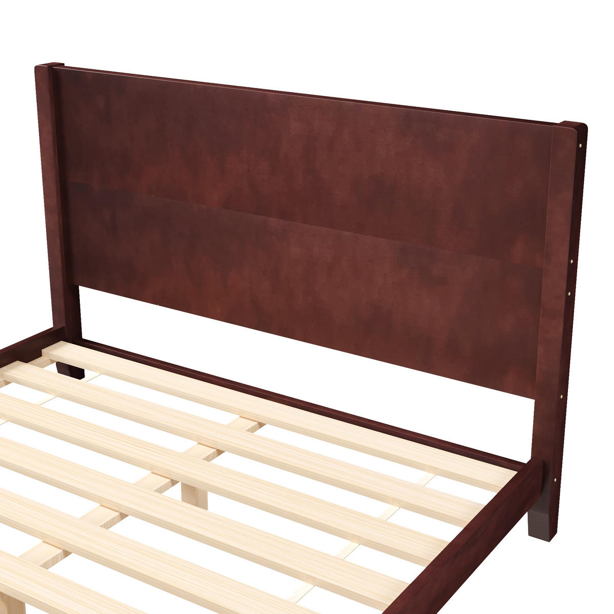 RAHMENBETT 160/200 cm in Braun mit Kopfteil und Lattenrost - Braun, Holz/Holzwerkstoff (160/200cm) - WISHDOR