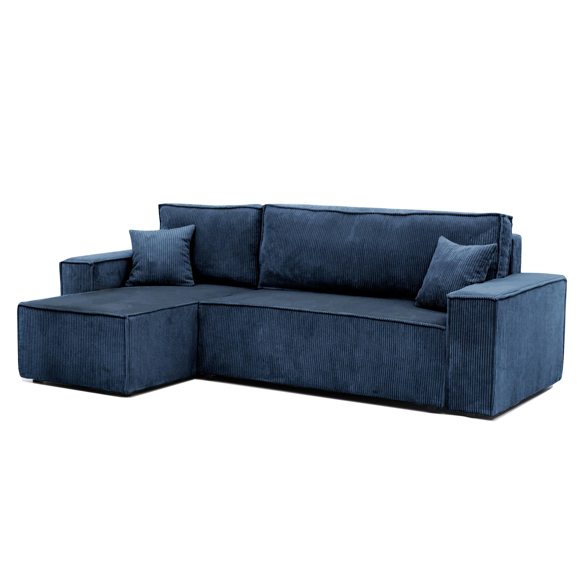 ECKSOFA Paris mit Schlaffunktion Cord - Blau, Textil (244/155cm) - Idohome