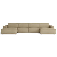 ROHOVÁ pohovka Sellmo, 368 cm - čierna/cappuccino, textil/plast (374/166cm) - Selsey