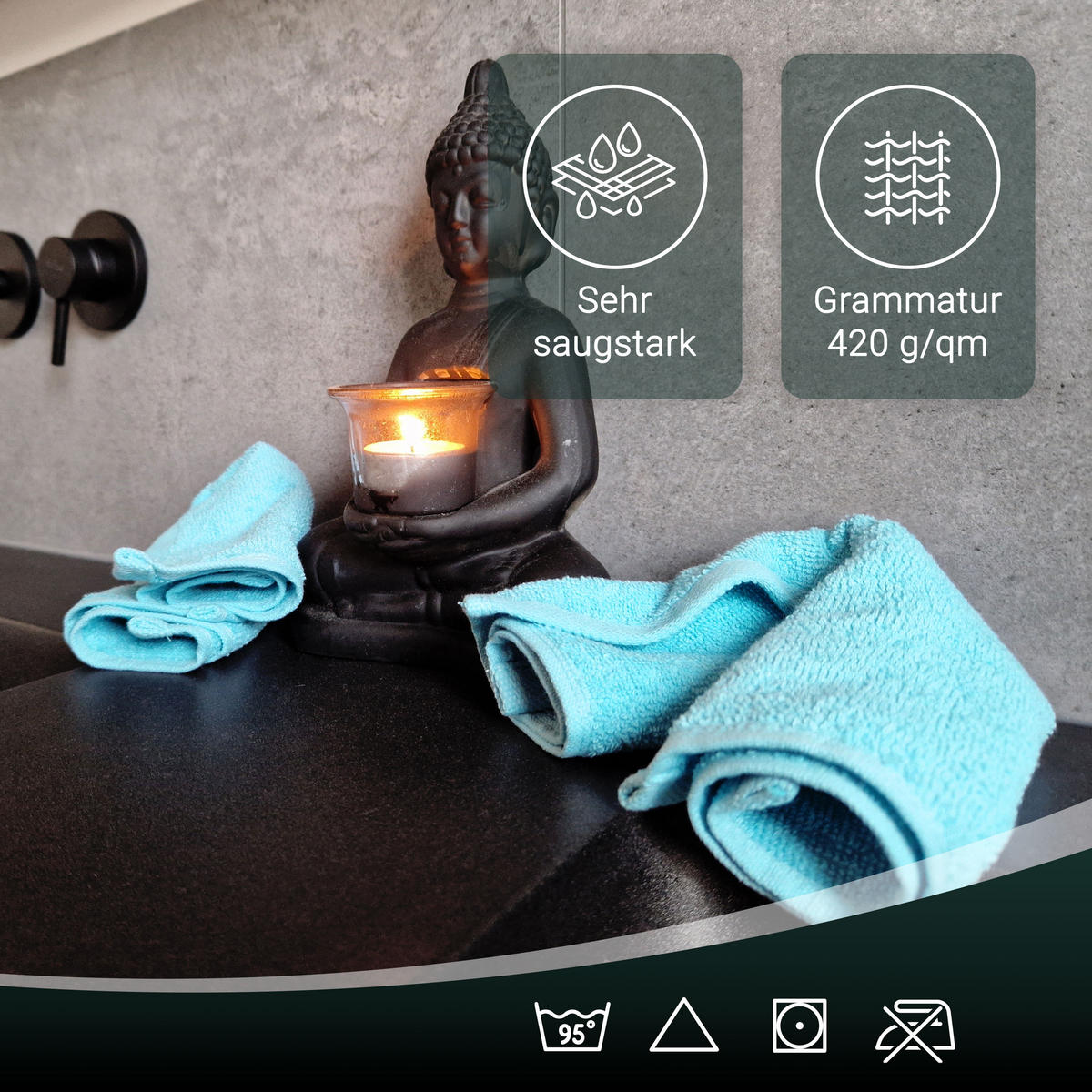 SEIFTÜCHER, 10er-Set, 30x30 cm, 100% Baumwolle, Blau - Blau, Textil (30/30cm) - Zollner