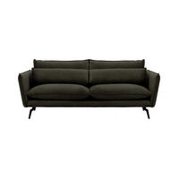DREISITZER-SOFA Layla-Velluto 20 - Schwarz, Holz/Textil (237/95/98cm)