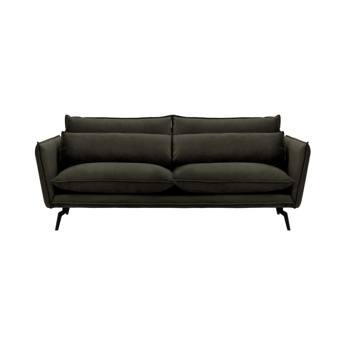 DREISITZER-SOFA Layla-Velluto 20 - Schwarz, Holz/Textil (237/95/98cm)