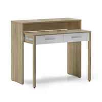 SCHREIBTISCH ausziehbar, eiche/weiß, 99/36/87cm - Eichefarben, Holzwerkstoff (36/99/87cm) - Skraut Home