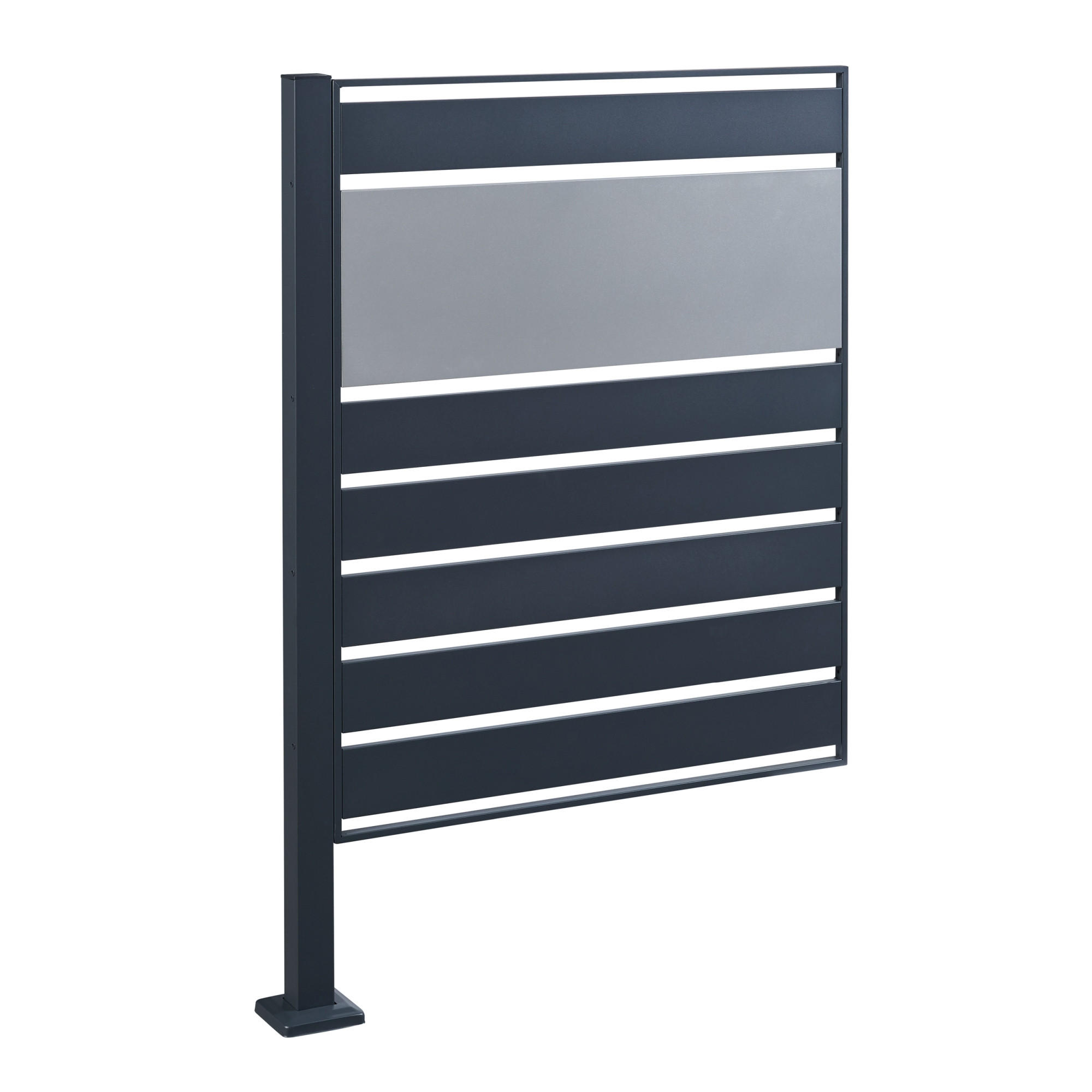 MÜLLTONNENBOX-ELEMENT Uusikaupunki - Anthrazit/Silberfarben, Metall (83/120/11cm) - [en.casa]