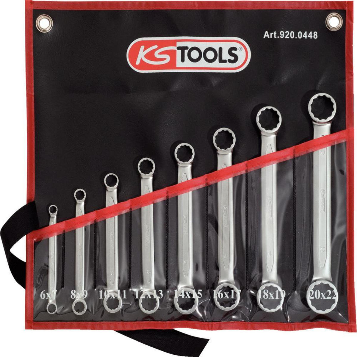 KS TOOLS ULTIMATEplus Doppel-Ringschlüssel-Satz, gerade, 8-tlg ( 920.0448 ) - Multicolor, Kunststoff (276/73/70cm) - KS Tools
