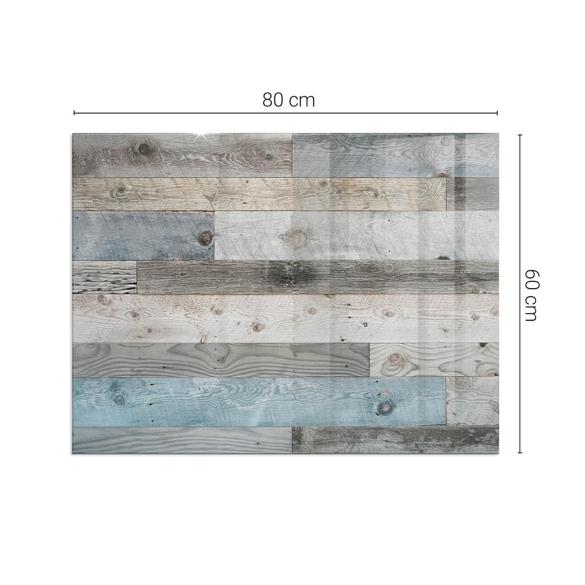 GLASPLATTE für Kamin 80x60 cm Grau - Grau, Glas (80/60/0.4cm) - ArtPrintCave