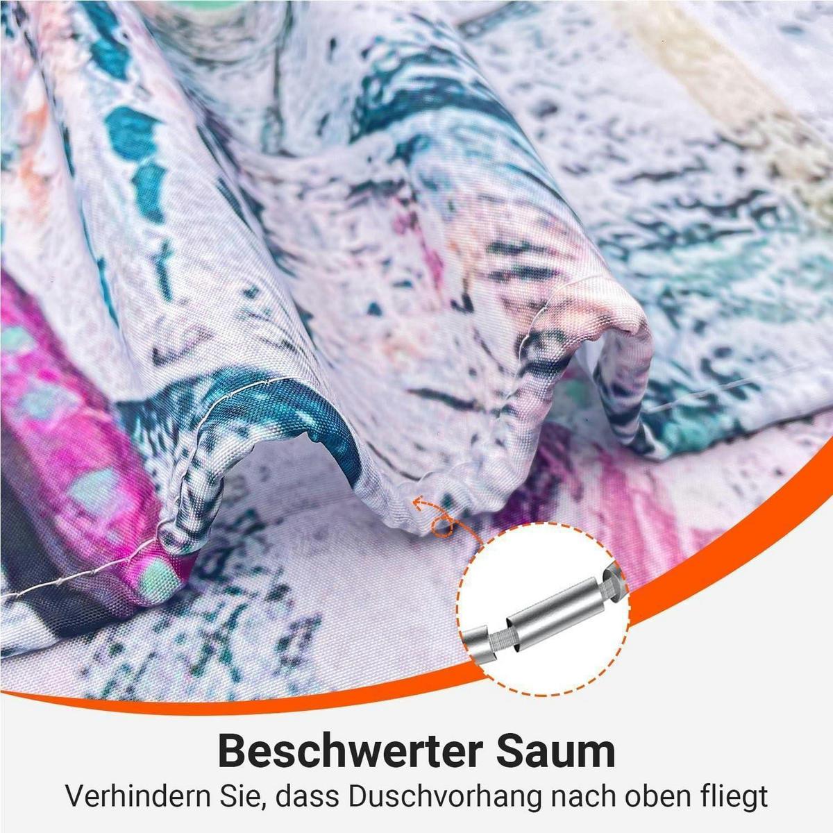 DUSCHVORHANG Liebesvogel 180 x 200 cm Textil Wasserabweisend Waschbar - Multicolor, Textil (180/200cm)