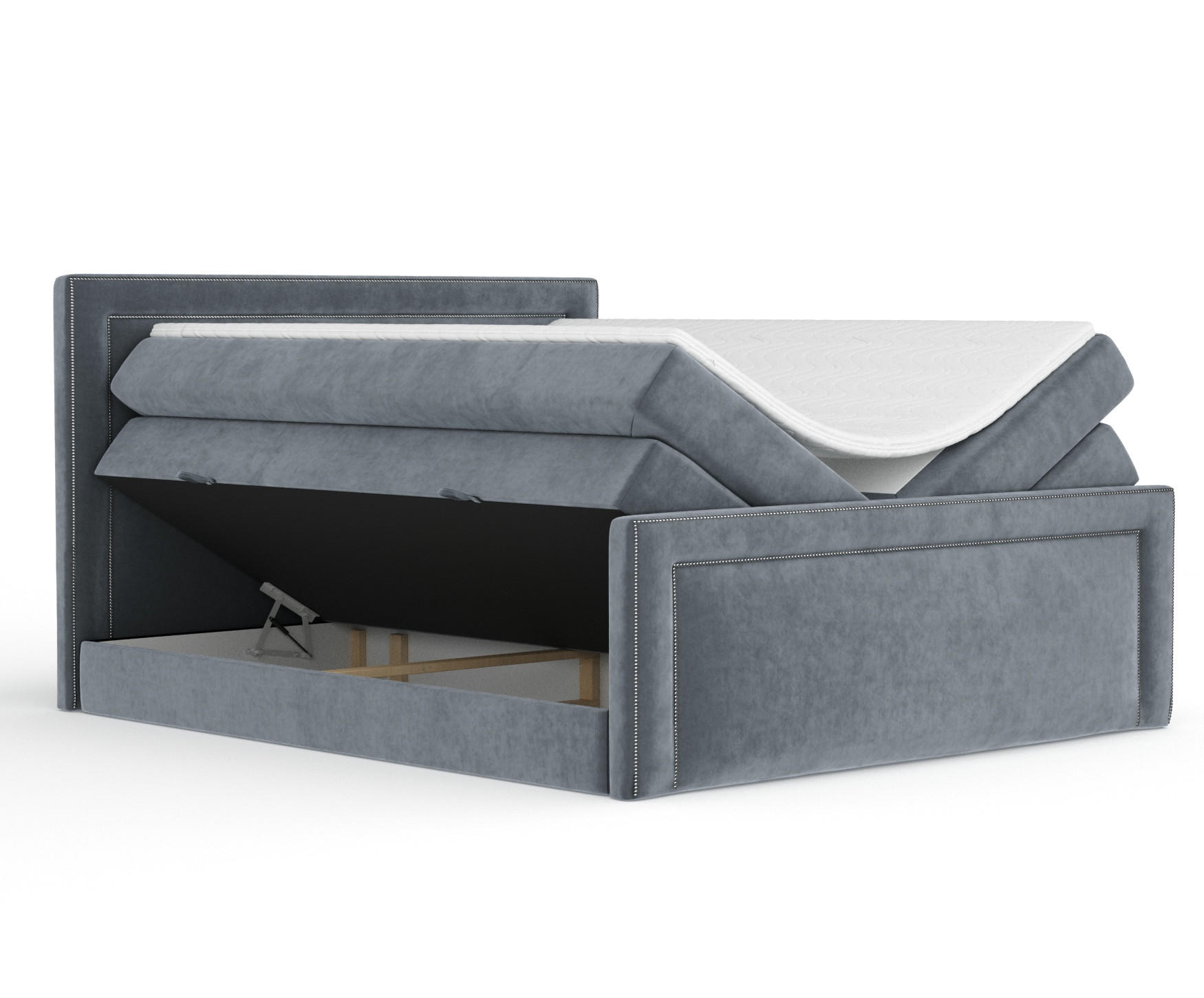 BOXSPRINGBETT Luxora Grau 160/200 cm - Schwarz/Grau, Holz/Holzwerkstoff (160/200cm) - Maison de Reve