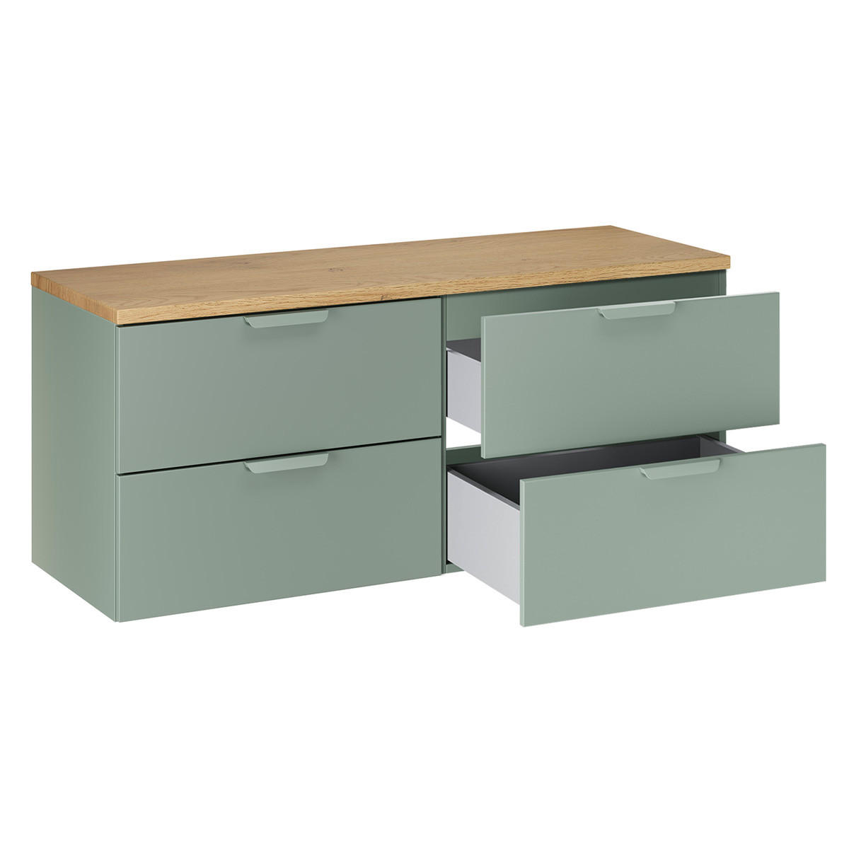 WASCHTISCHUNTERSCHRANK 120.6cm Oria 2er-Set Grün - Grün, Holzwerkstoff (120.6/50/46.5cm) - Petits-meubles