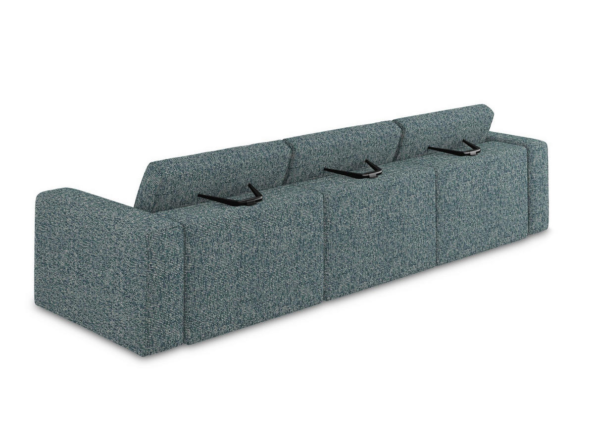 4-SITZER-SOFA Strukturstoff Stoff Blau - Blau/Blaugrau, Kunststoff/Textil (314/80/103cm) - Makamii