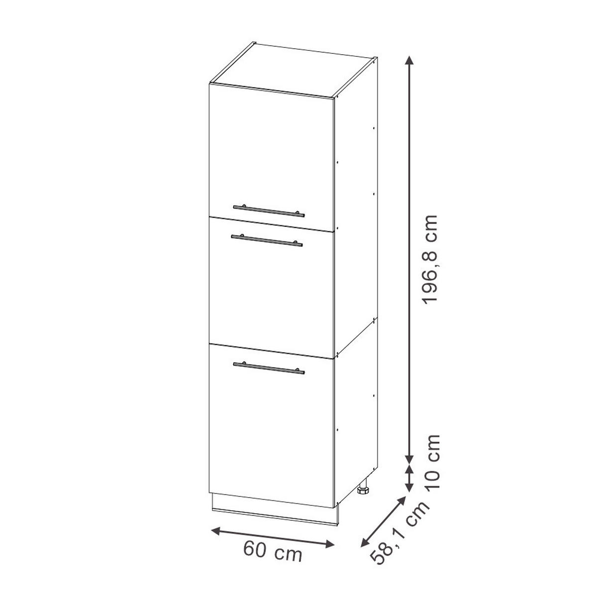 SKŘÍŇKA NA VESTAVĚNOU TROUBU Fame-Line Tmavě modrá s vysokým leskem - antracitová/tmavě modrá, kompozitní dřevo (60/206.8/58cm) - Vicco