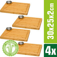 STEAKBRETT 25/30/2 cm, Bambus - Beige, Holz (25/30cm) - Dunedesign