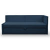 JUGENDBETT Caprili Dunkelblau ausziehbar für 2 Personen - Schwarz/Dunkelblau, Holz/Textil (82/189cm) - Selsey