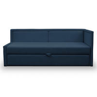 JUGENDBETT Caprili Dunkelblau ausziehbar für 2 Personen - Schwarz/Dunkelblau, Holz/Textil (82/189cm) - Selsey