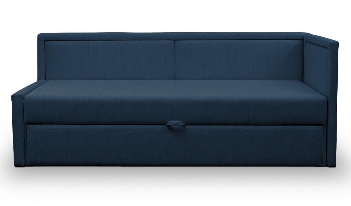 JUGENDBETT Caprili Dunkelblau ausziehbar für 2 Personen - Schwarz/Dunkelblau, Holz/Textil (82/189cm) - Selsey