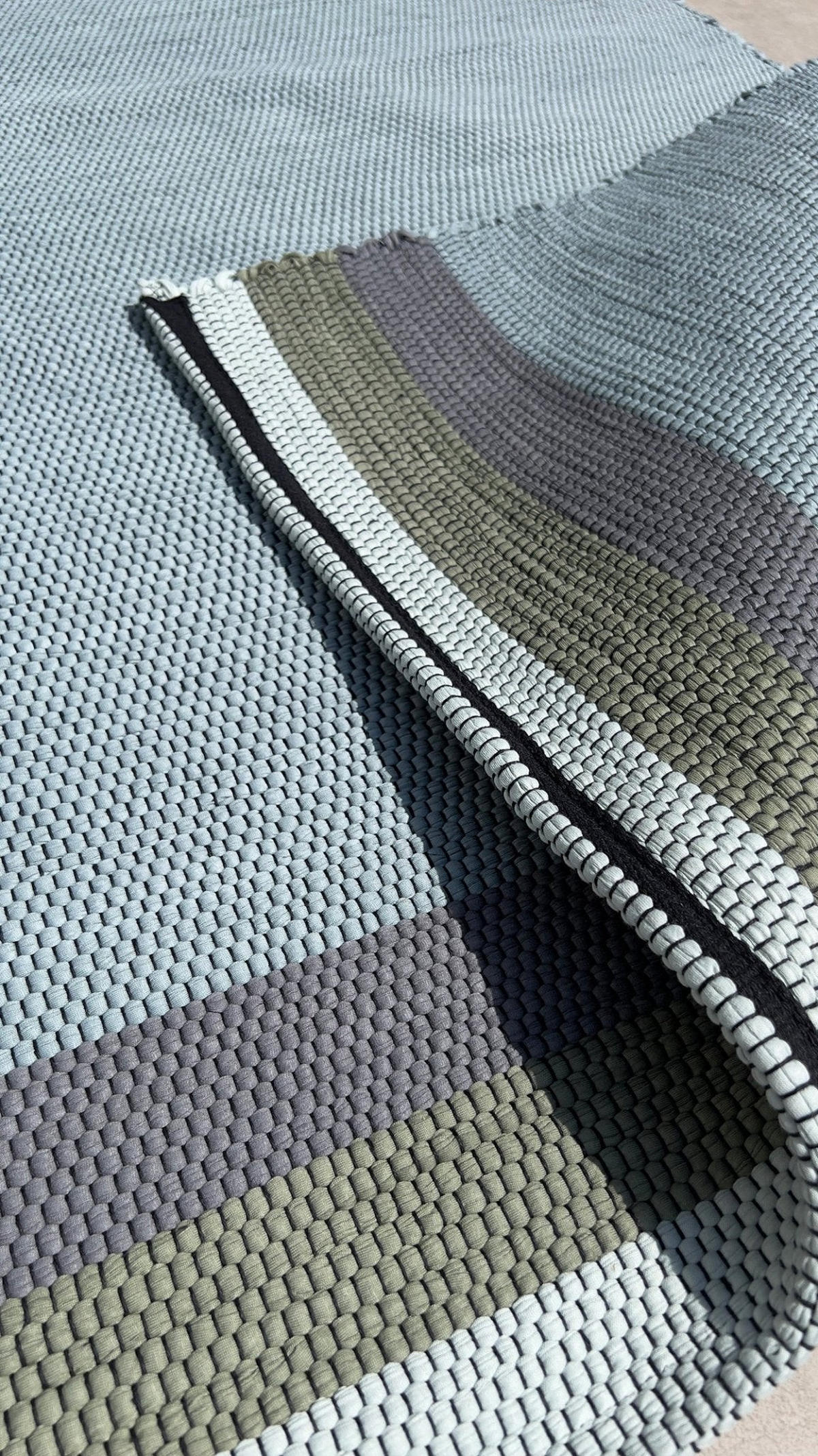 TEPPICH aus recycelter Baumwolle handgewebt blau - Blau, Naturmaterialien (120/170cm) - AFK Living