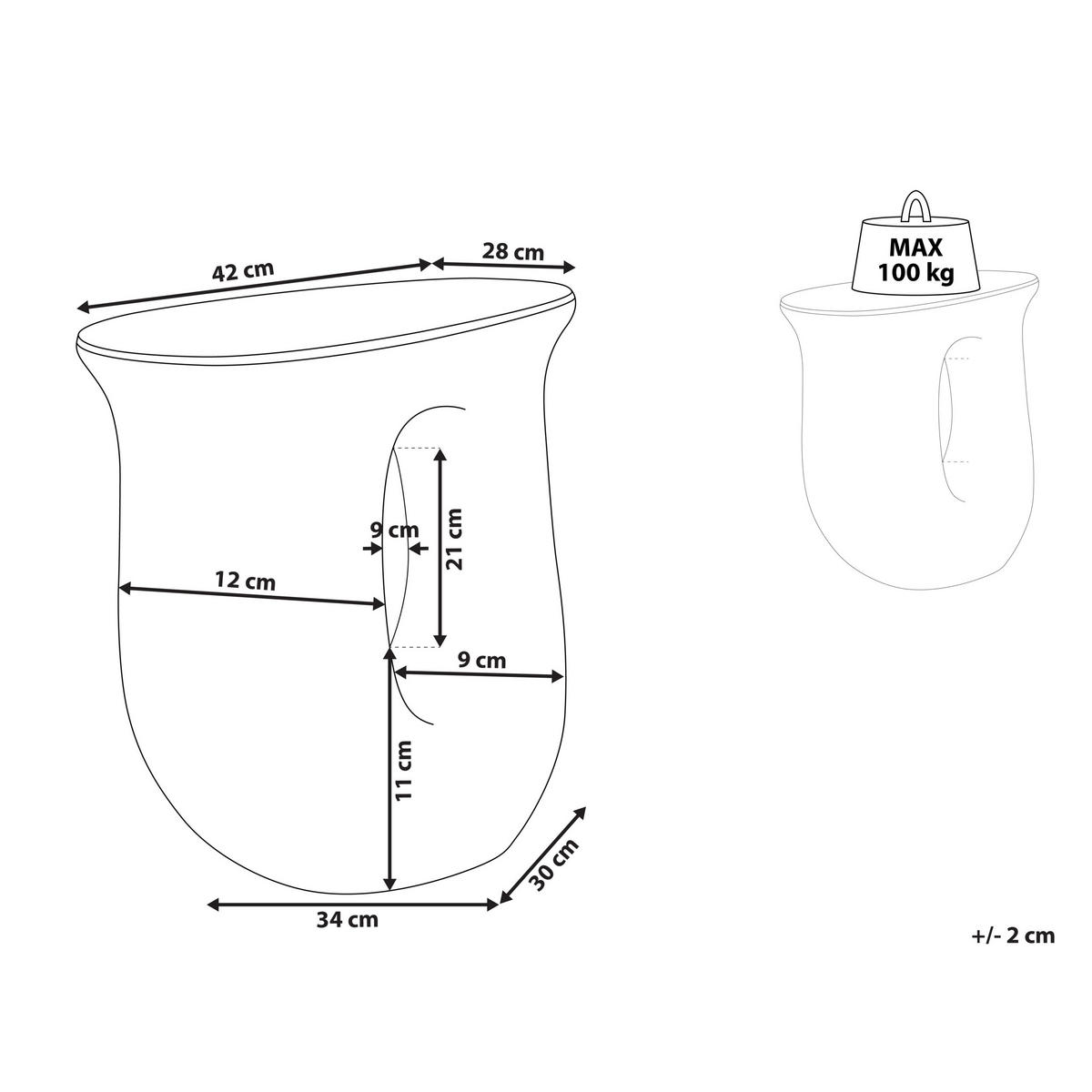 BEISTELLTISCH Beton orange 28/42 cm Idro - Orange, Stein (42/28/46cm) - Beliani