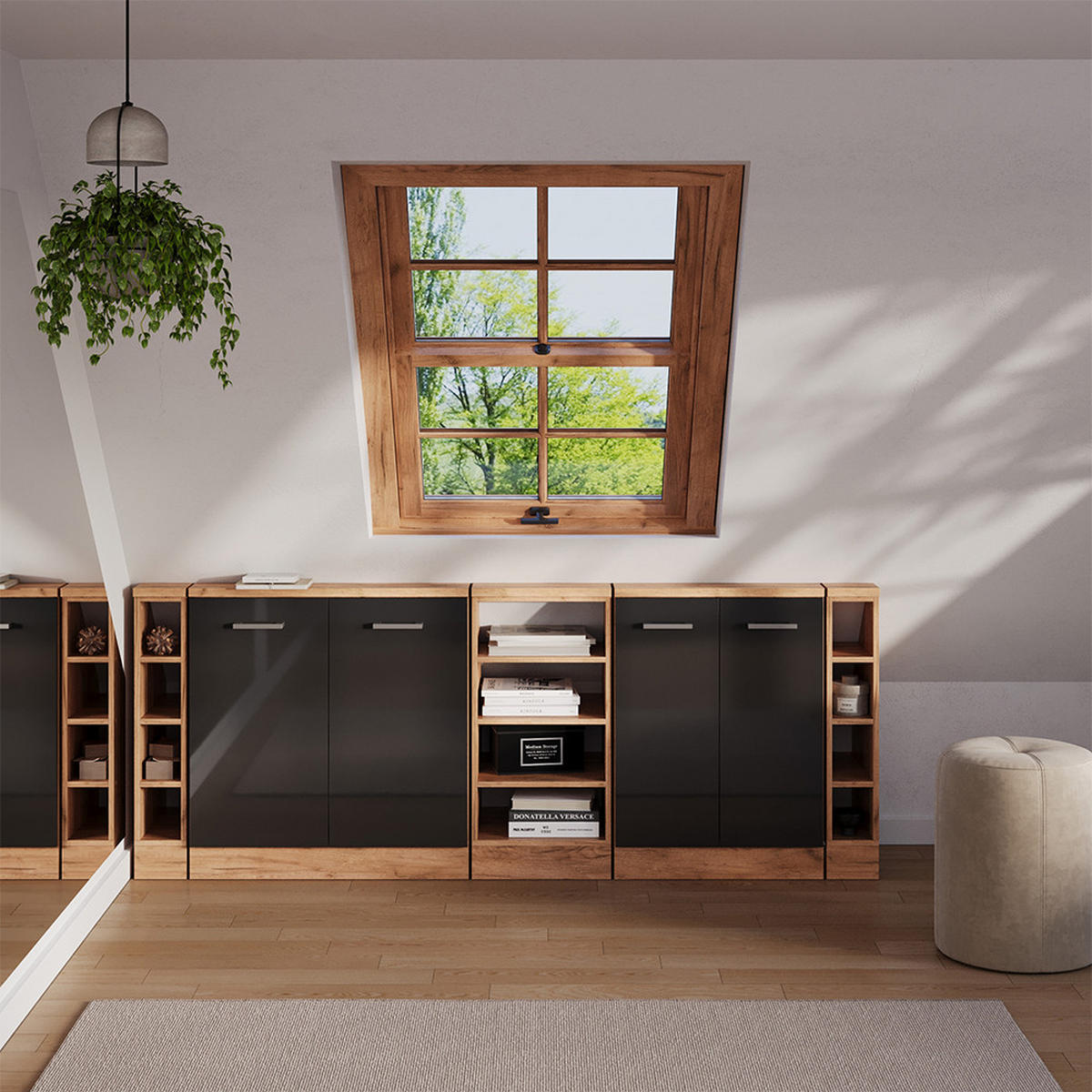 Honigeiche/Anthrazit, Holzwerkstoff (210/81.6/46cm) - Vicco