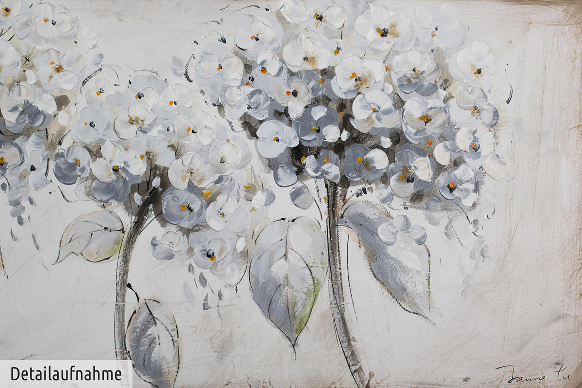 ACRYLBILD HANDGEMALT 150/50 cm - Weiß, Holz/Textil (150/50cm) - KUNSTLOFT