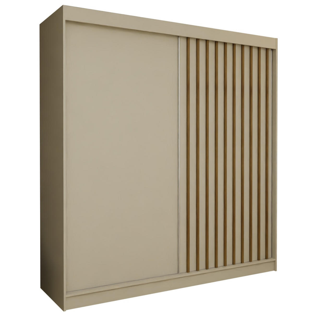 SCHWEBETÜRENSCHRANK LAMELLO 200/216/61 cm 2-türig Kaschmir - Kaschmir, Holzwerkstoff (200/216/61cm) - MASSENO