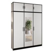 DREHTÜRENSCHRANK ROJ MIT AUFSATZ 3D weiß - Weiß, Holzwerkstoff (157/247/39cm) - Kier Furniture