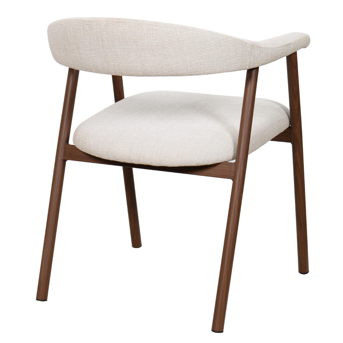 ESSZIMMERSTUHLE 2er Set aus Stoff, beige - Dunkelbraun, Metall (56/76/54cm) - Giga Meubel