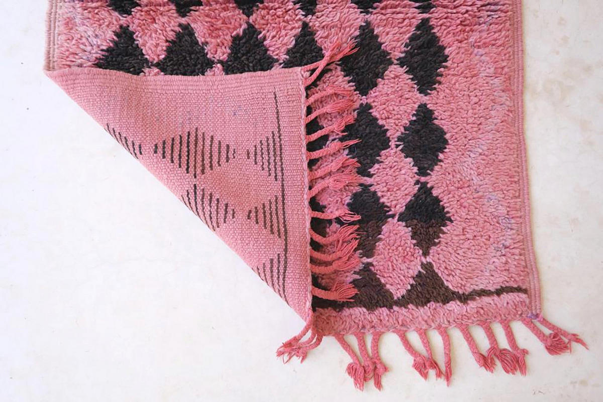 BERBERTEPPICH aus reiner Wolle 87x 193 cm - Pink, Naturmaterialien (87/193cm) - AFK Living