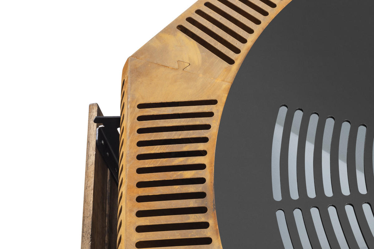 FEUERSCHALE mit Grillring WOX Corten 115 x 115 x 50 cm 96 kg aus Cortenstahl - Kupferfarben, Metall (115/50/115cm) - The Favilla