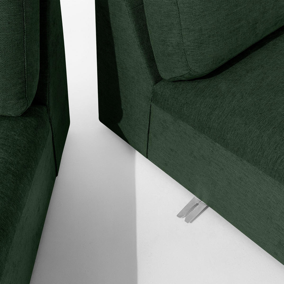 5-SITZER ECKSOFA ZUCCO Chenille rechts, Dunkelgrün - Dunkelgrün, Textil (430/84/105cm) - KONSIMO®