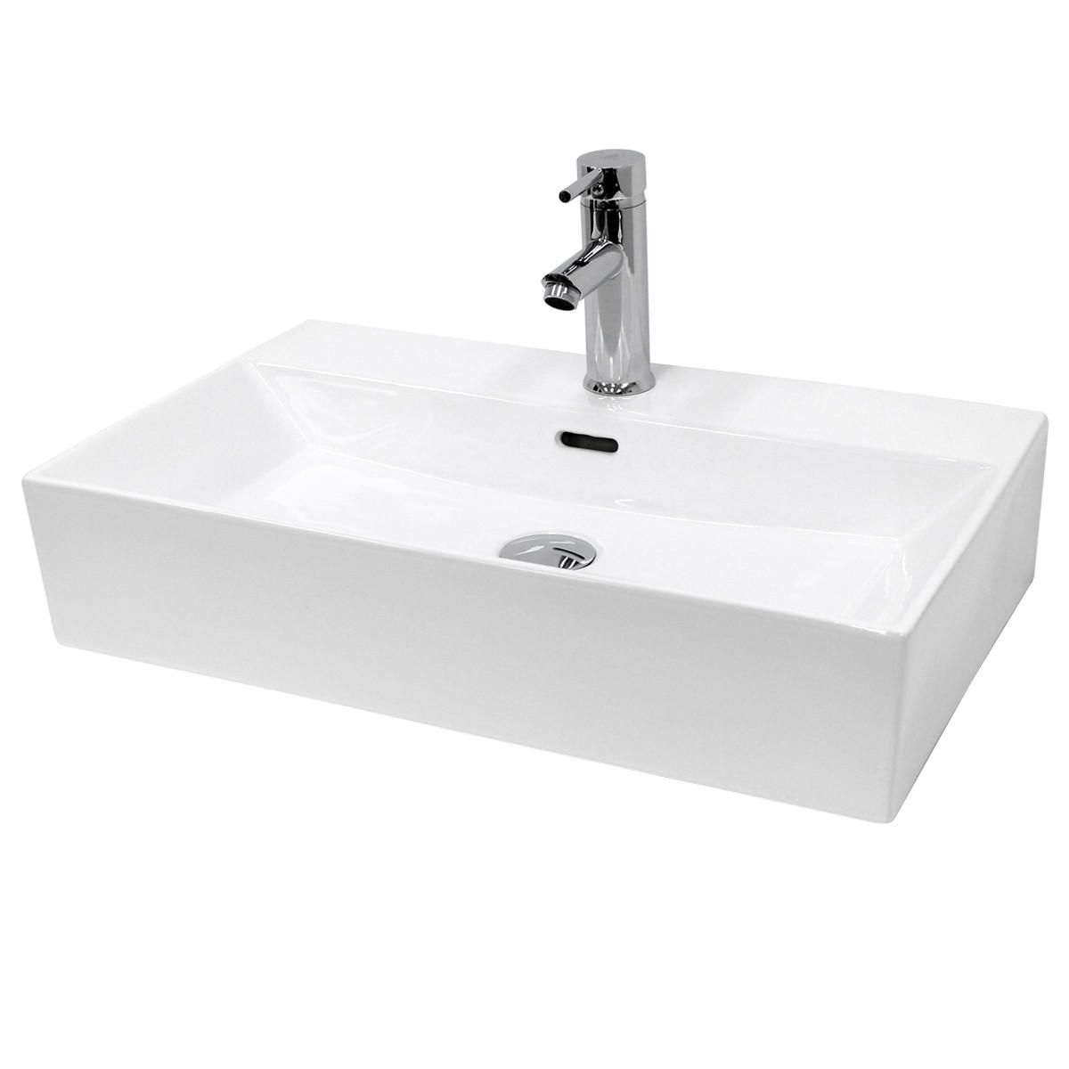 WASCHBECKEN - Weiß, Keramik (36.5/13/60.5cm) - ECD-Germany