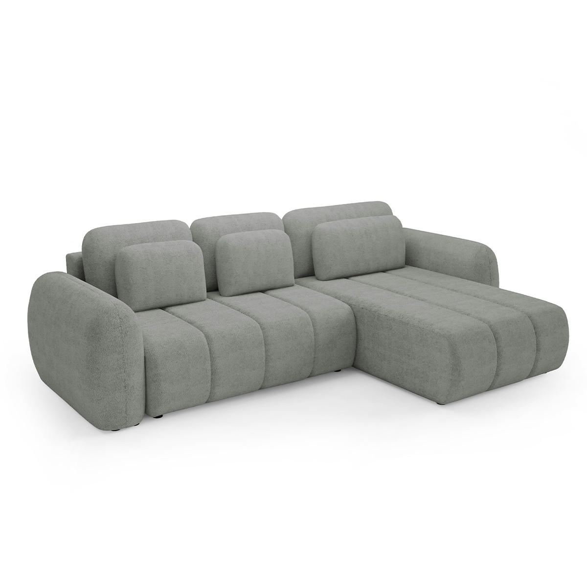 ECKSOFA Cesar 3 Sitzplätze Hellgrau - Grau, Holz (304/190cm) - Petits-meubles