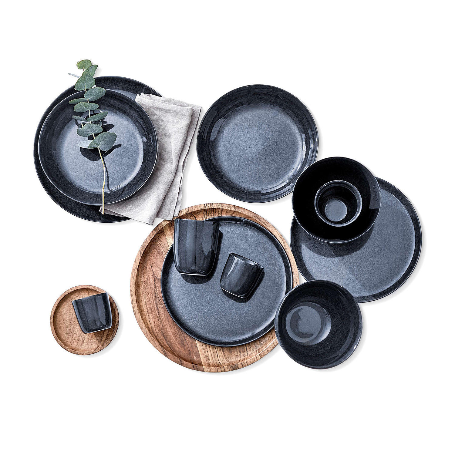 TASSE (4er Set) Native - Blau, Keramik (0.3L) - BUTLERS