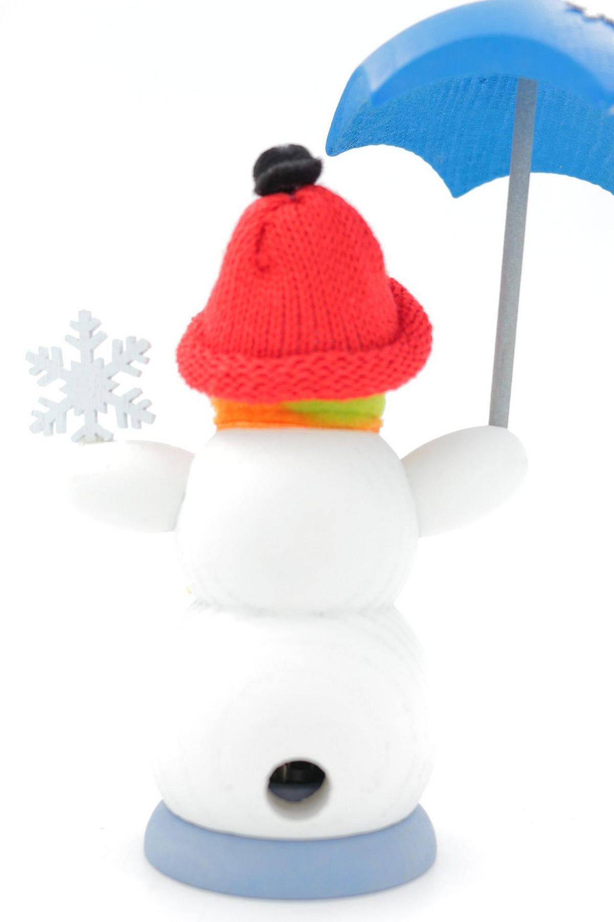 RÄUCHERFIGUR Räuchermännchen Schneemann mit Schirm 13 cm - Multicolor, Holz (6/13/10cm)