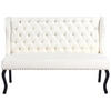 2-SITZER-KÜCHENSOFA creme Torsby - Schwarz/Weiß, Textil (154/106/63cm) - Beliani