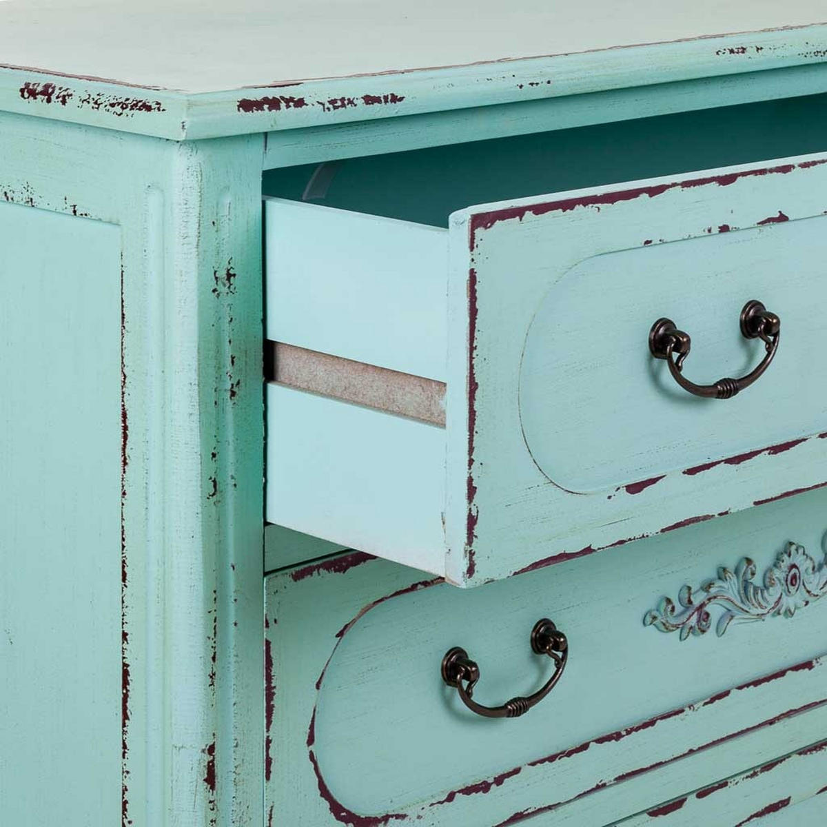 KOMMODE aus Holz, 90x42x76cm - Blau, Holz (90/76/42cm) - Wanderlust