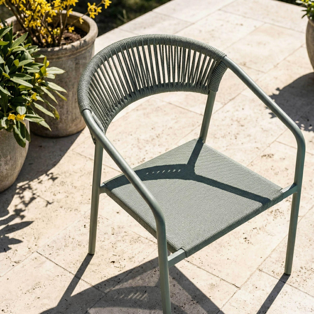 GARTENSTUHL, Nocera, grün - Grün, Metall (59.5/79/55cm) - Oviala