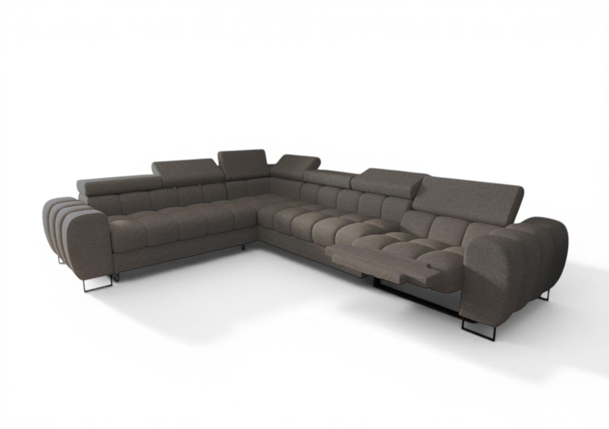 ECKSOFA Bastien Relax - Dunkelgrau, Holzwerkstoff/Textil (260/330cm) - Fun Möbel