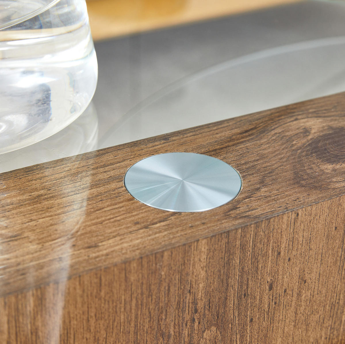 COUCHTISCH 49.8/69.8 cm transparent/holz aus MDF und Glas mit mehrstufiger Ablage - Klar, Holzwerkstoff (89.9/69.9/43.2cm) - OKMYHOME