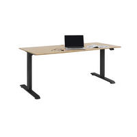 SCHREIBTISCH Anthrazit 150x80 cm massiver Bambusplatte – von MAJA Möbel, elektrisch höhenverstellbar - Schwarz, Holzwerkstoff (80/150/70.5cm)