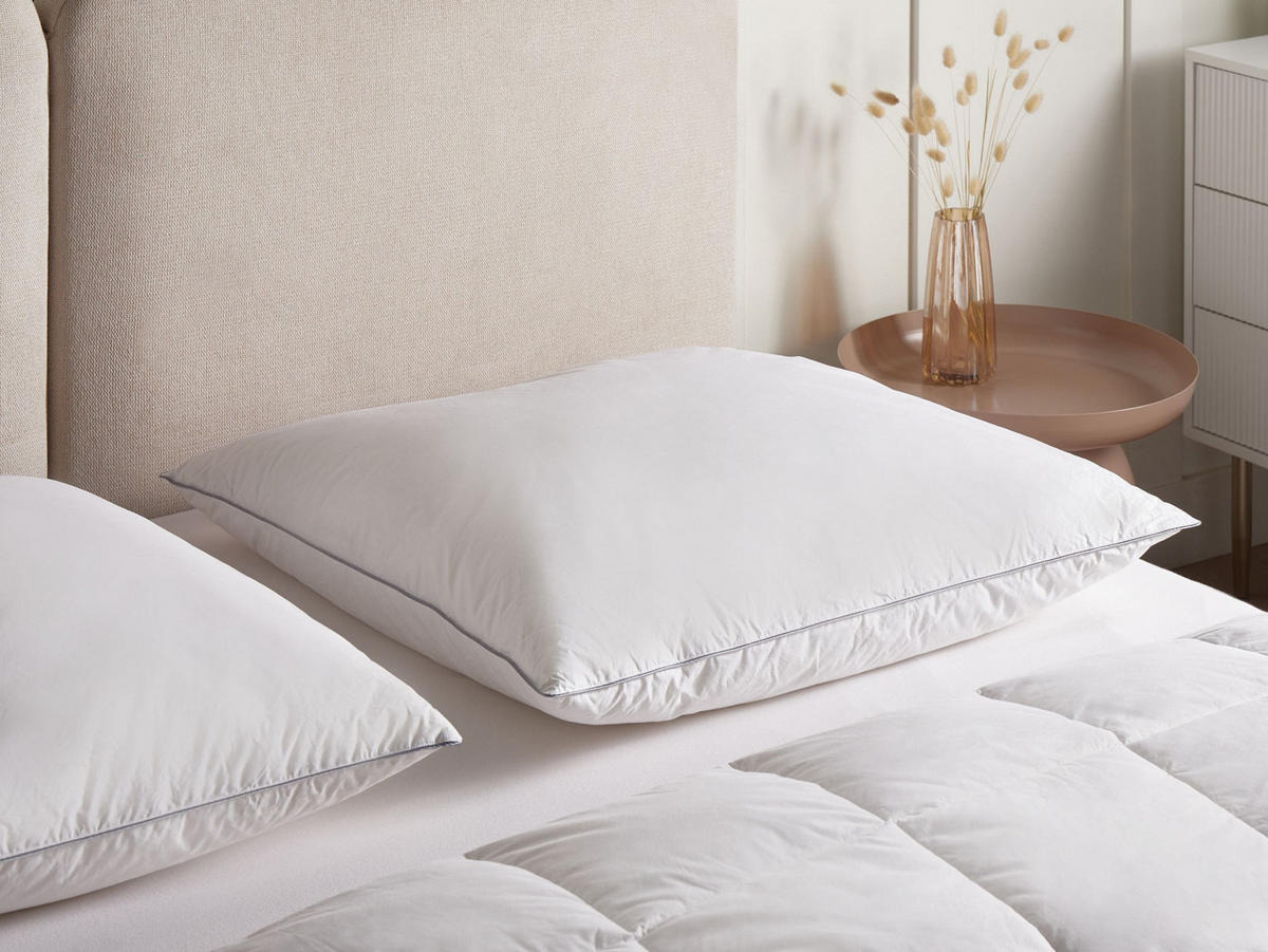 KOPFKISSEN Weiß 80/80 cm Teide - Weiß, Naturmaterialien (80/80cm) - Beliani