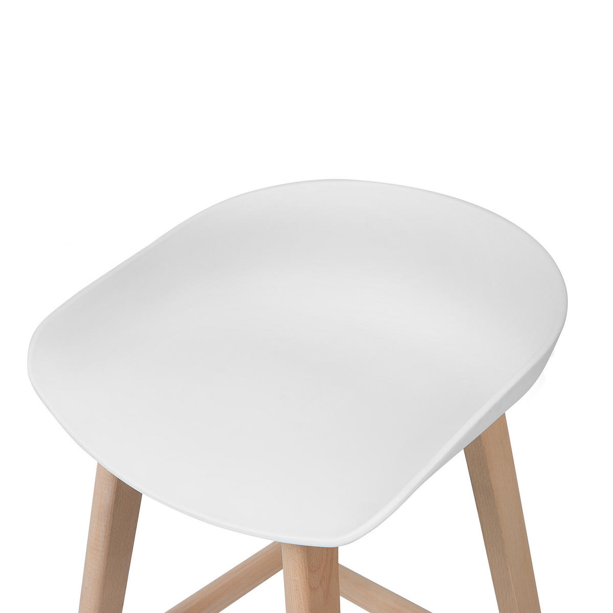 BARSTUHL 2er-Set Kunststoff Weiß Micco - Weiß, Holz/Kunststoff (42/85/46cm) - Beliani