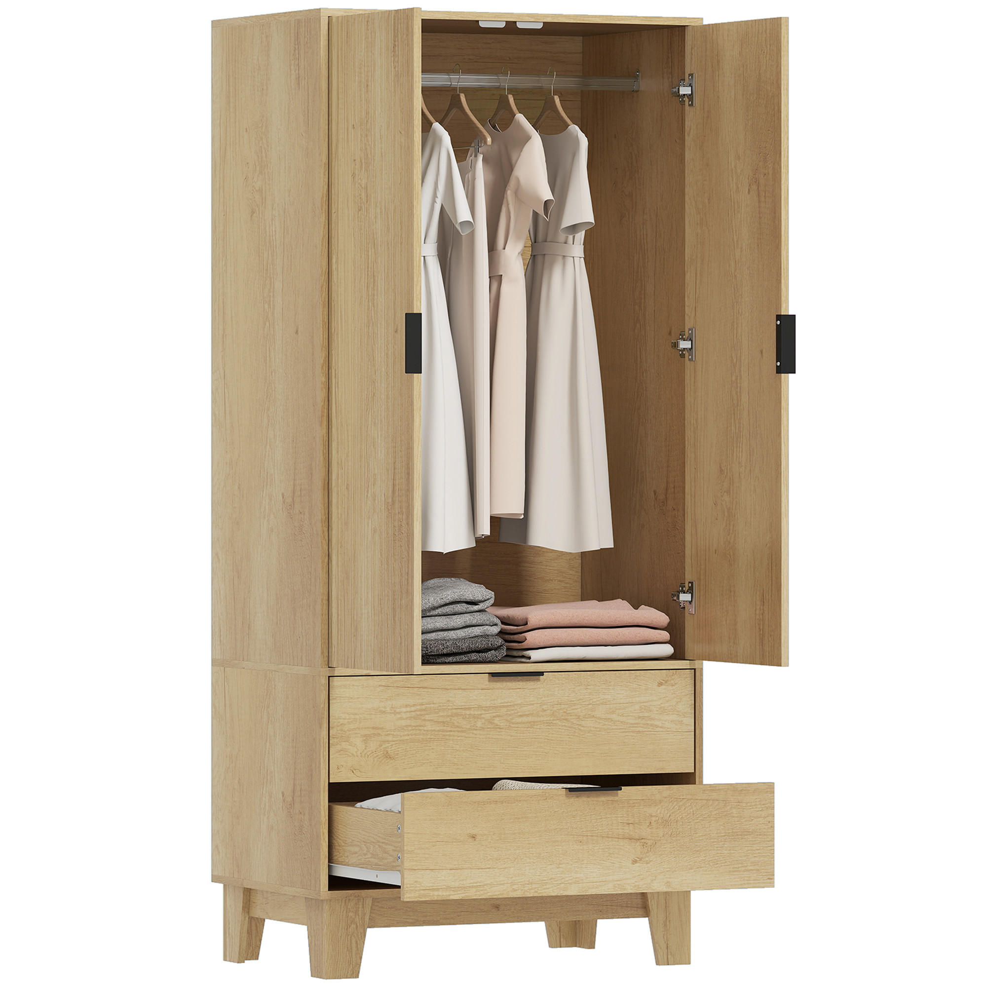 ComfortXL Kleiderschrank Natur 50x180x80 cm