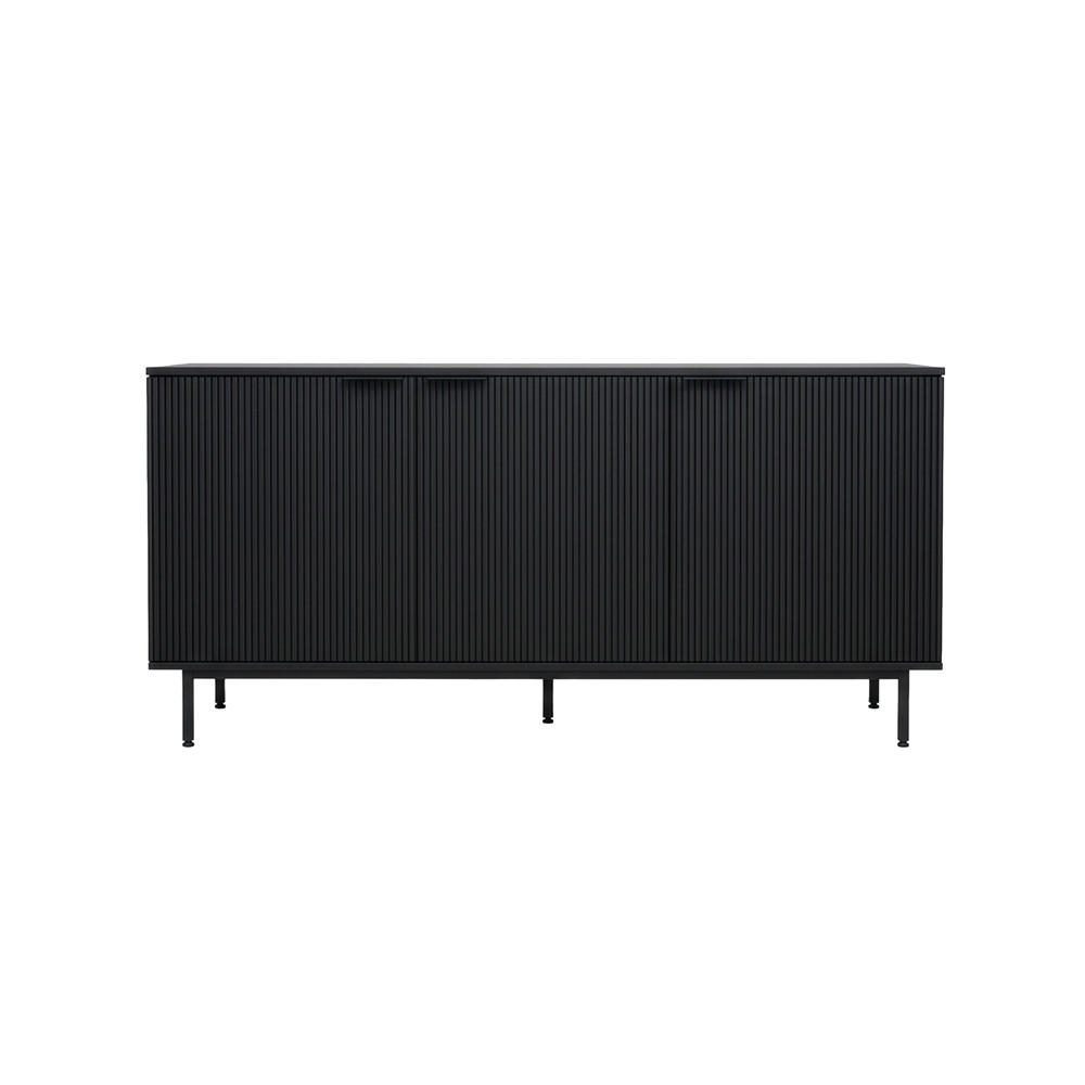 SIDEBOARD NYLA - Schwarz, 154 x 73 cm - Schwarz, Holzwerkstoff (154/73/42cm) - Home Deluxe