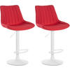 BARHOCKER 2er-Set RIO Rot Stoff Weiß - Rot, Textil/Metall (49.5/91/50cm) - DELUKE