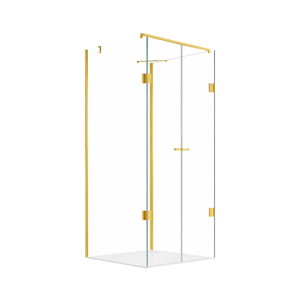 DUSCHKABINE Emma 90 x 100 x 90 x 180 cm U-Form Gold inkl. Duschwanne & Siphon - Goldfarben, Glas (90/90/180cm) -  Glaswerk Westfalen