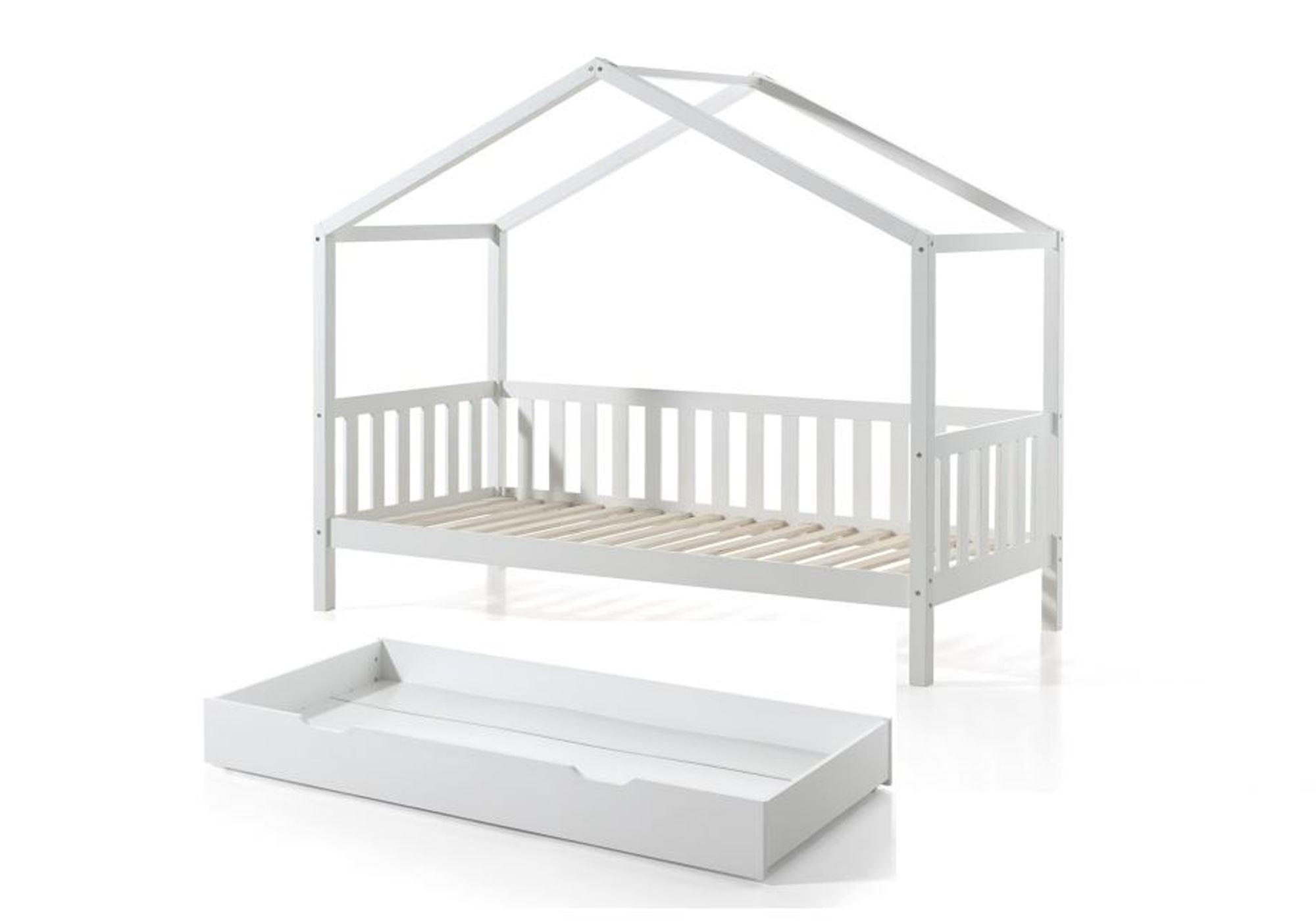 HAUSBETT Kapua 210x170x97 aus Massivholz in Weiß - Weiß, Holz (90/200cm) - 58aufmkessel